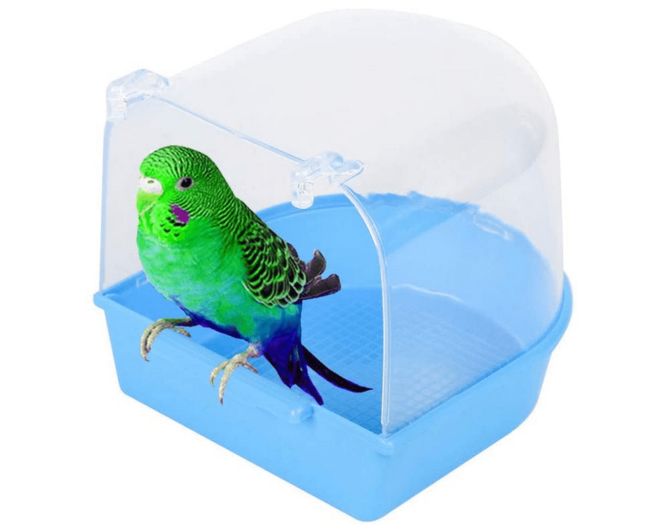 Bird Bath Bowl Cage Water Hanging Birdbath Plastic For Parakeet Lovebird Finch 
