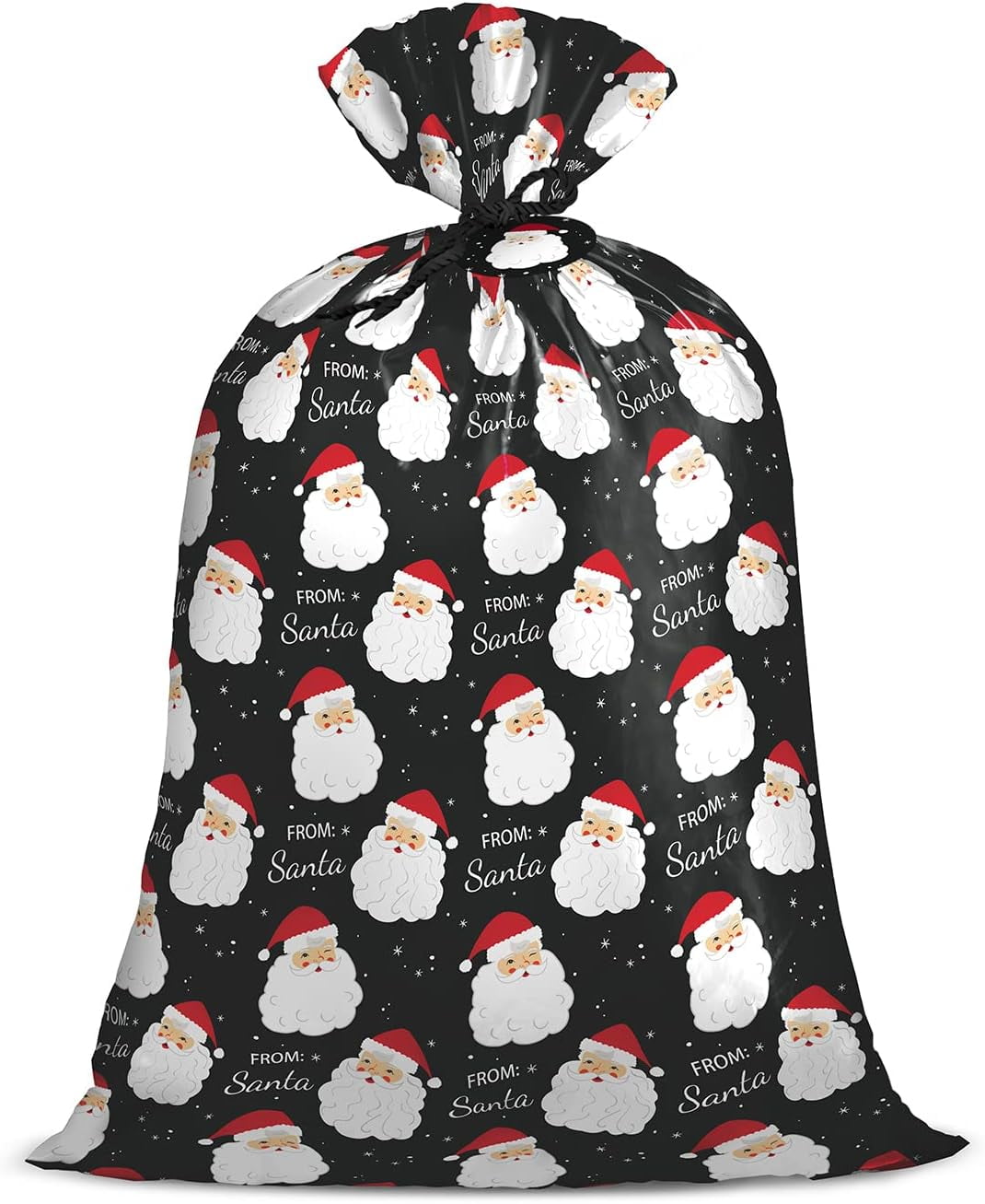 Loveinside Jumbo Large Plastic Gift Bag, Christmas Design Plastic Bag with Tag and Tie for