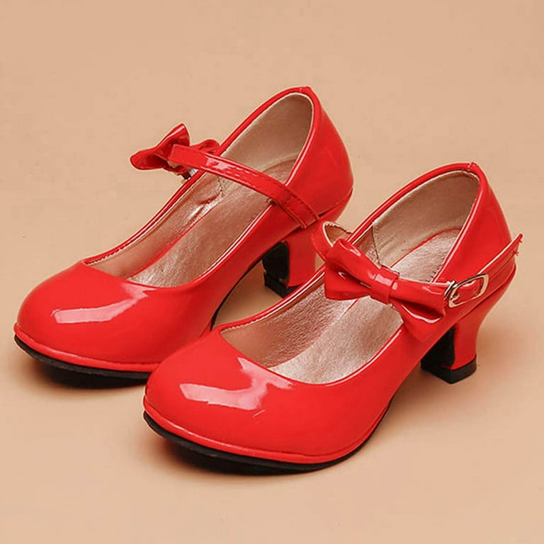 NOLDARES Toddler Girls Dress Shoes Flower Girl Low Heels Mary Jane