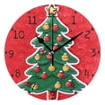 thumbnail image 4 of Christmas Tree Pattern with Star Lights Round Wall Clock Silent Analog Battery Operated Gold Pointer Home Decor 9.84" Diameter, 4 of 11