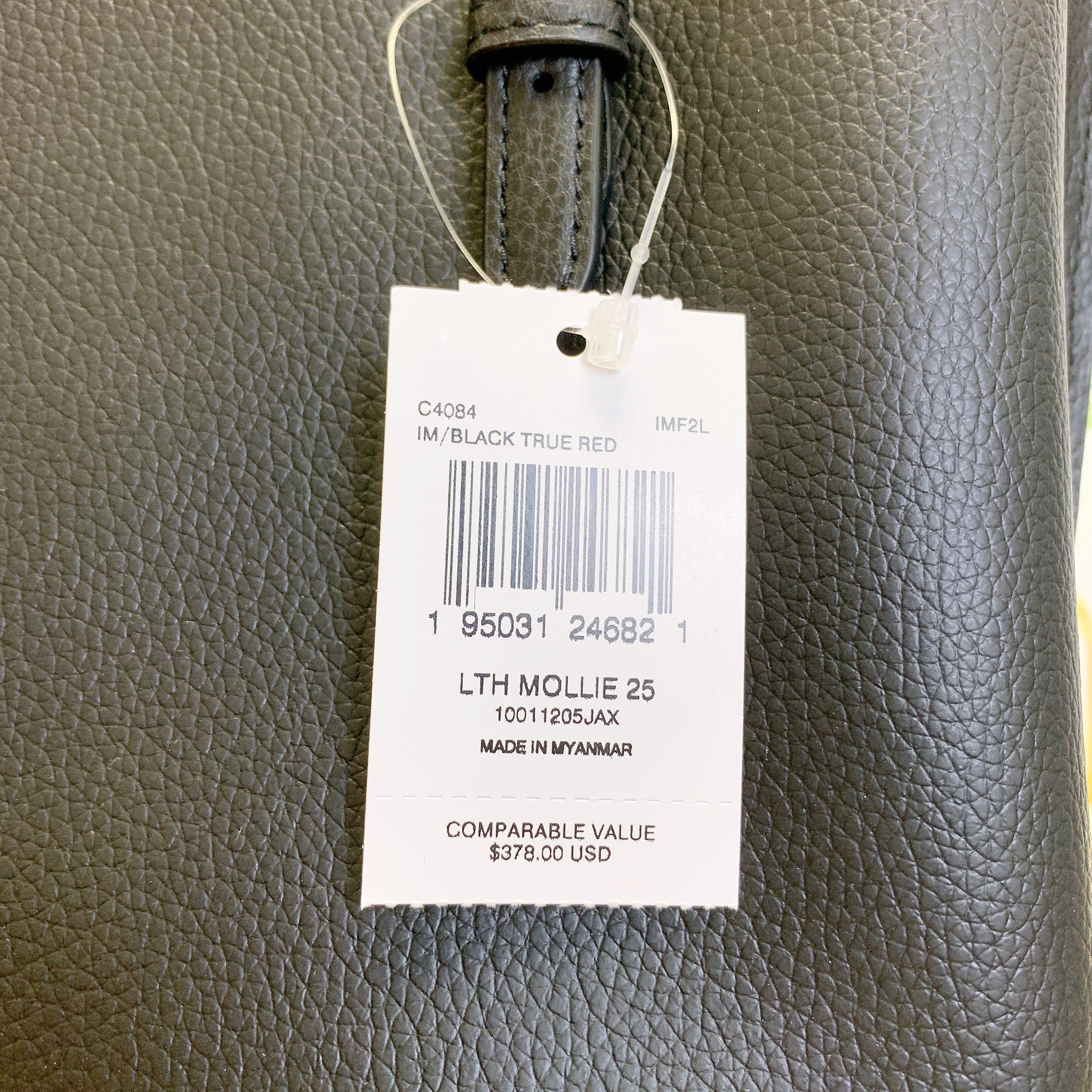 Coach C4084 Mollie Tote Bag 25 IN Black True Red