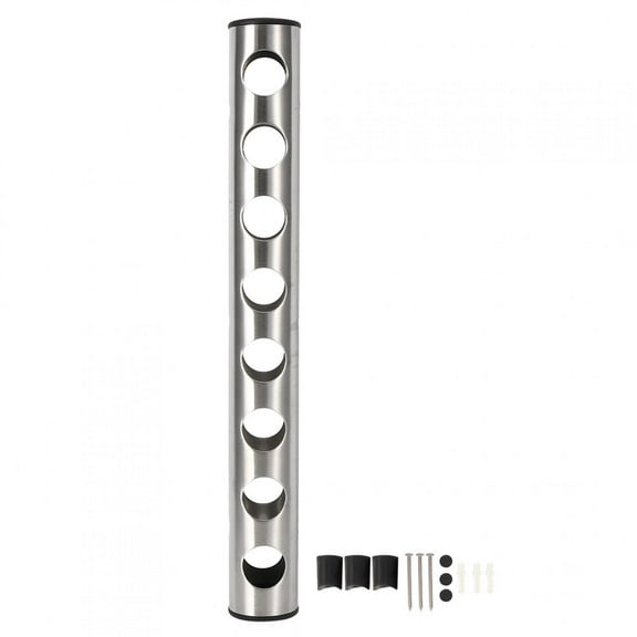 Stainless Steel Wall Mounted Vertical Red Wine Bottle Holder Rack Display Organizer Stand Wall Mounted Wine Holder for Household Bar Supplies[Silver 8 Holes]