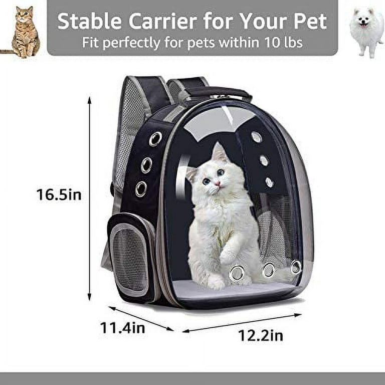 Pups & Bubs Let's Adventure Pet Carrier Front & Backpack (2 Ways) for Dogs, Puppy & Cats (Black)