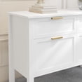 thumbnail image 6 of Martha Stewart Shaker Style Home Office 4 Drawer Lateral File Cabinet in White with Polished Brass Hardware, 6 of 14