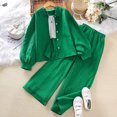thumbnail image 4 of Akiihool Outfits Sweatsuit Set Little Girls Outfits Toddler Long Sleeve Set Outfits to Big Kid (Green,8-9 Years), 4 of 5