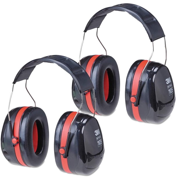 Protectores auditivos 3M Peltor Optime 105 con diadema y reducción de ruido NRR 30 dB (paquete de 2)