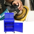 thumbnail image 2 of Blue Rolling Tool Chest: 5-Drawer Metal Tool Box Organizer, Garage Workshop Storage Cabinet w/ Wheels & Adjustable Shelf, 22.95" x 11" x 37.2", 100KG Capacity, 2 of 16