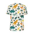 thumbnail image 3 of Rocae Dinosaurs and Tropical Leaves for Breathable Men's Baseball T-Shirt Fashionable Casual Baseball Jersey, Moisture-wicking Sportswear XX-Large, 3 of 9
