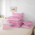 thumbnail image 6 of jejeloiu Soft Paisley 7-Piece King Bedding,Pastel Print King Bed in a Bag For Adults,Pink White,Pink Reversible, 6 of 7
