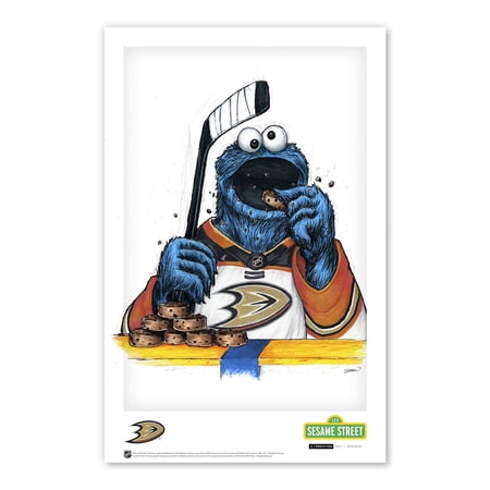 Cookie Monster Anaheim Ducks 11 x 17 Sesame Street Poster Print