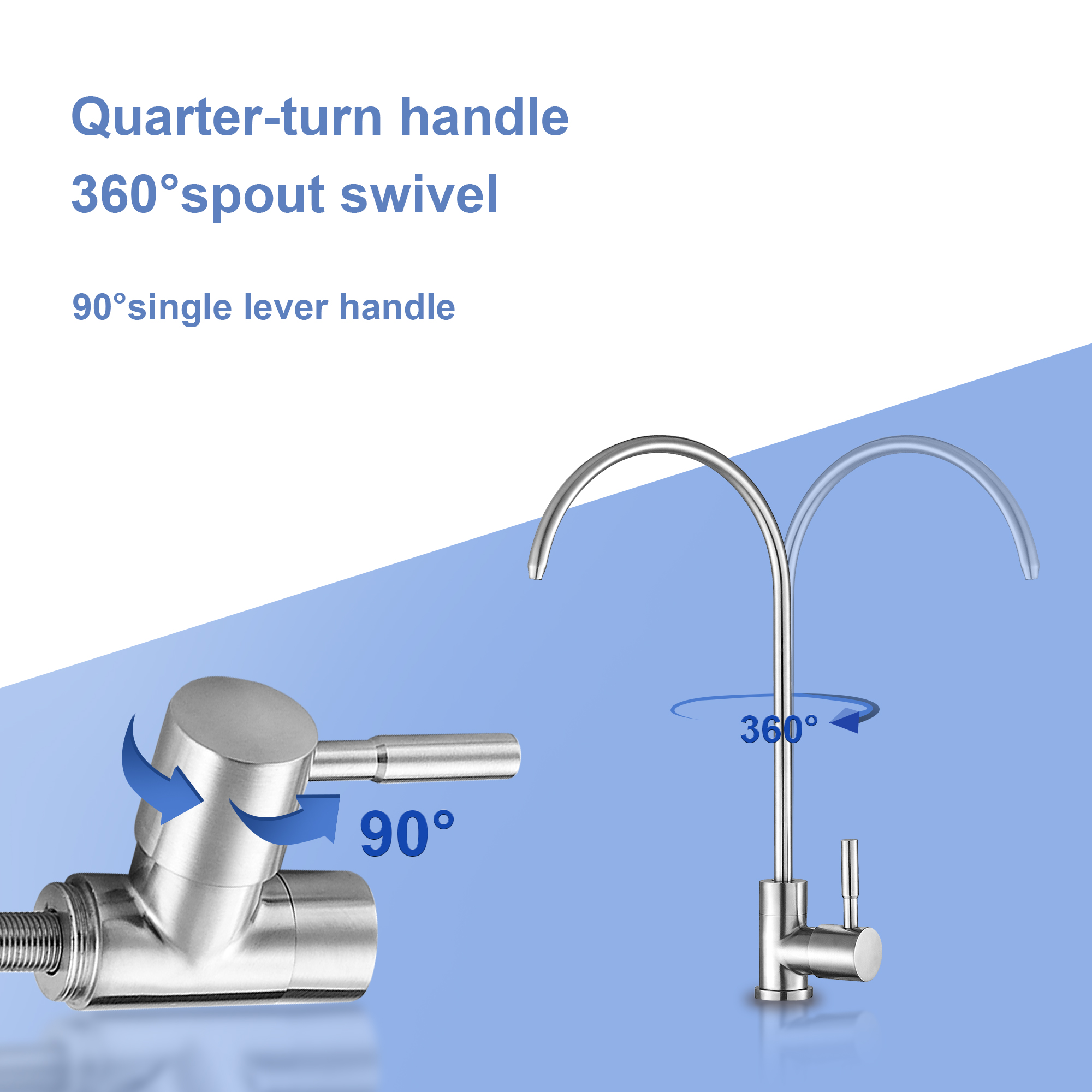 Brushed Nickel Finish Stainless Steel Kitchen Sink Faucet (Cold Water Tap)