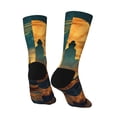 thumbnail image 3 of Goofa Sunset Desert Journey Printed Men's Crew Socks, Soft Durable Breathable Moisture-Wicking with Odor Control Cotton socks, 3 of 9