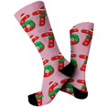 thumbnail image 2 of Bas Roses Thème de Noël Confortables Chaussettes de Sport Mi-Mollet Imprimées 3D Mignonnes, 2 of 5