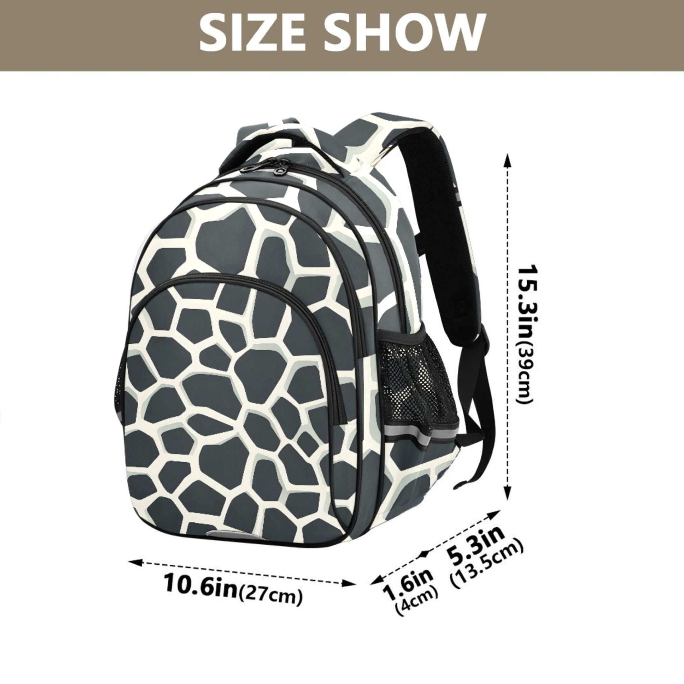 ALAZA Cow Print School Backpack Elementary Bag Bookbag Travel Rucksack