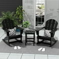 thumbnail image 3 of Polytrends  Laguna Hdpe All Weather Outdoor Patio Rocking Chairs With Side Table (3-Piece Set) Black, 3 of 5
