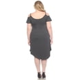 thumbnail image 3 of White Mark Casual Scoop Neck Flutter Sleeve Knee Length Dress, Women's Plus, 1X-3X, 3 of 6