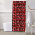 thumbnail image 6 of Shower Curtain, Snowflakes On A Buffalo Plaid Waterproof Fabric Plastic Shower Curtain, Drying Fast Bathroom Curtain with 9 Buttonholes, Ruffle Shower Curtain 60x72in, 6 of 8