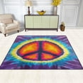 thumbnail image 3 of GZHJMY Peace Sign Tie Dye Watercolor Area Rug Living Room Rugs - 5'3" x4 Abstract Large Soft Indoor Washable Rug Low Pile Carpet for Bedroom Dining Room Office Carpet Runner, 3 of 6