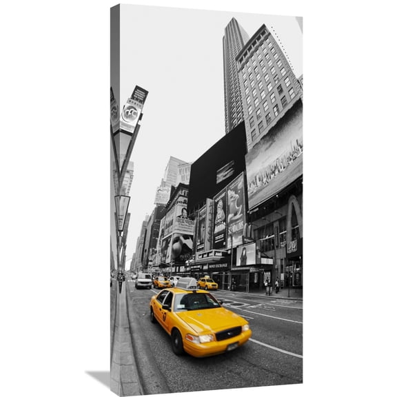 Global Gallery Vadim Ratsenskiy,'Taxi in Times Square, NYC' Stretched Canvas Artwork