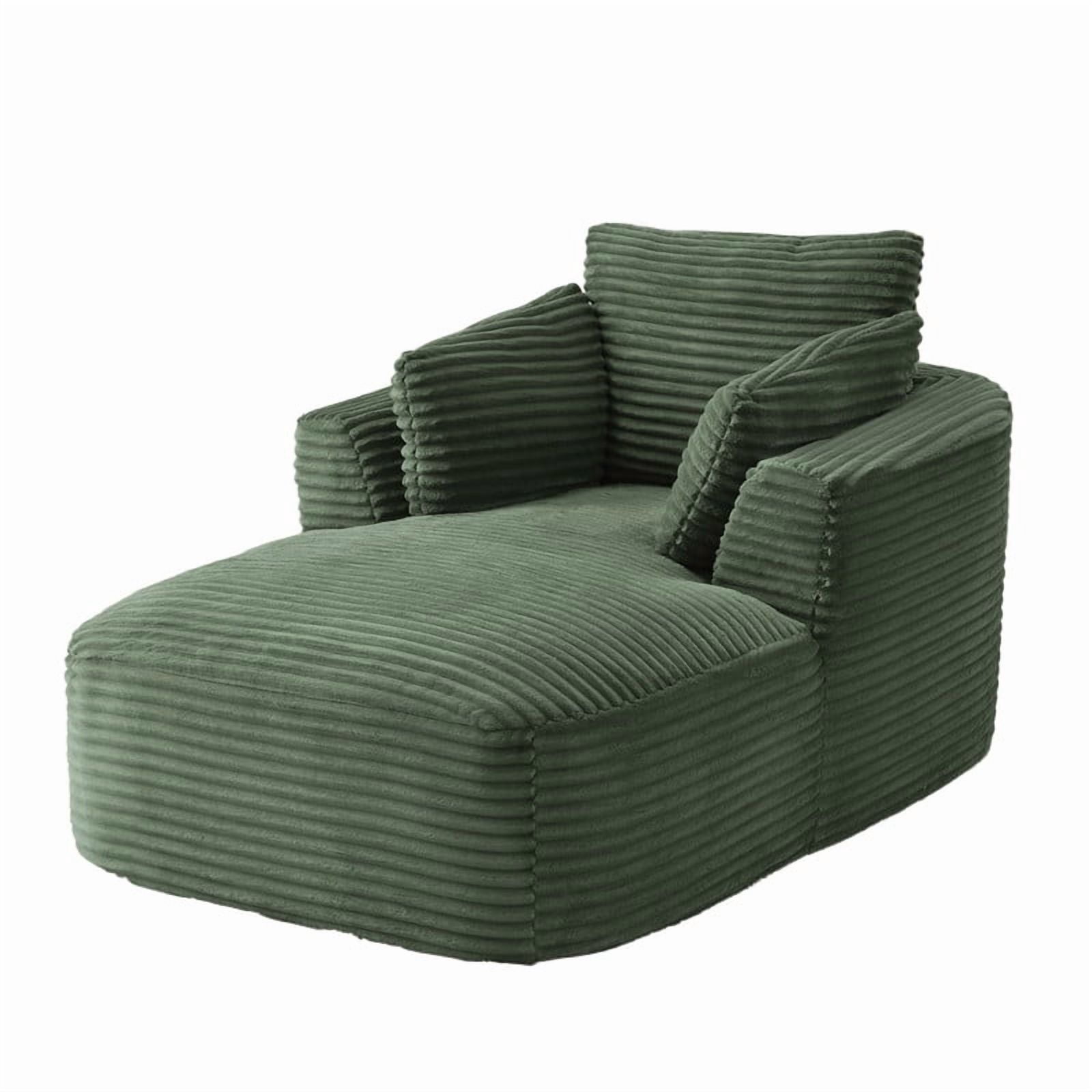 Modern Oversized Corduroy Chaise Lounge Chair, Corduroy Upholstered Modern Sleeper Sofa Lounger Chair for Living Room/Dorm/Apartment, 45.3''x64.6''