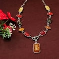 thumbnail image 3 of Yesbay Square Oval Amber African Style Women Necklace Hook Earrings Party Jewelry Set, 3 of 5
