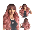 thumbnail image 3 of Peluca Larga Ondulada Cosplay Para Mujer Con Flequillo Rosa, 3 of 3