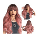 thumbnail image 3 of Peluca Larga Ondulada Cosplay Para Mujer Con Flequillo Rosa, 3 of 3