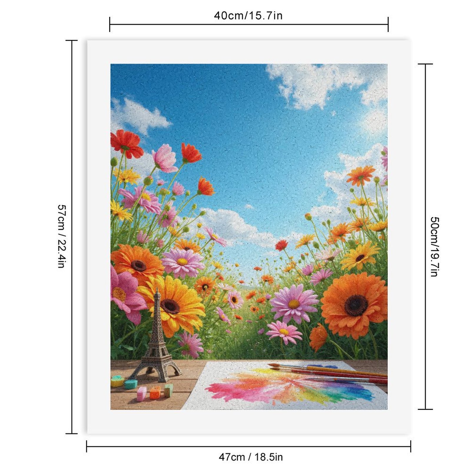 Paint By Numbers Kit for Adults Beginner - Colorful Spring Garden Art Scene DIY Canvas Painting Kits for Adults, Frameless Paint By Number for Adults for Home Wall Decor 16x20 Inch