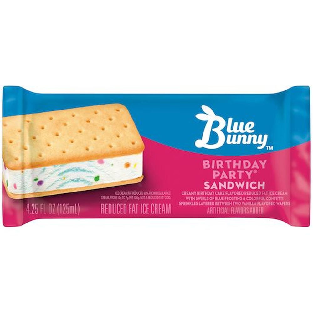 Blue Bunny Birthday Party Sandwich Bar, 4.25 Fluid Ounce 24 per case