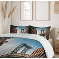 thumbnail image 6 of Ambesonne New York Duvet Cover Sets, Manhattan Bridge USA, 2-King, Blue Red, 6 of 7