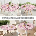 thumbnail image 7 of Pink Pioneer Flower Pattern Round Fitted Tablecloth with Elastic Edge,Dining Table Cover Waterproof,Outdoor Round Tablecloth for Camping,Dining,Indoor and Outdoor, 7 of 7