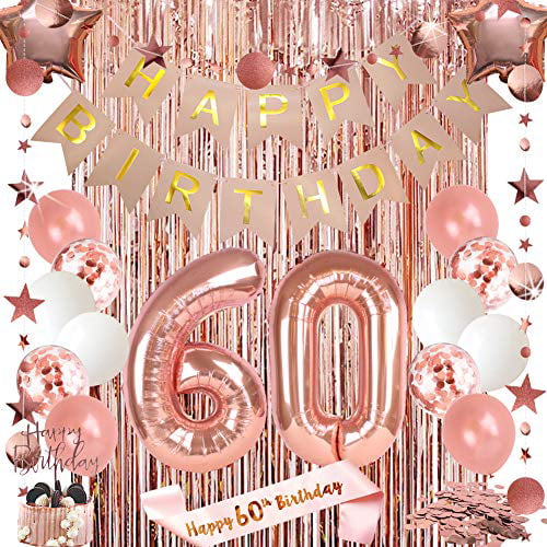 60th Happy Birthday Cake Topper for 60th Birthday,60th Birthday Party Decoration 
