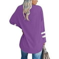 thumbnail image 4 of Babysbule Womens Long Sleeve Tops Women's Casual V-Neck Long Sleeve Solid Loose Shirt Blouse Tops, 4 of 6