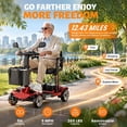 thumbnail image 6 of Havlo 4-Wheel Mobility Scooter for Seniors & Adults, 12.4-Mile Range, Removable Lithium Battery, Wider Adjustable Seat & Armrests, Foldable Electric Mobility Scooter for Everyday & Outdoor Use,Red, 6 of 12