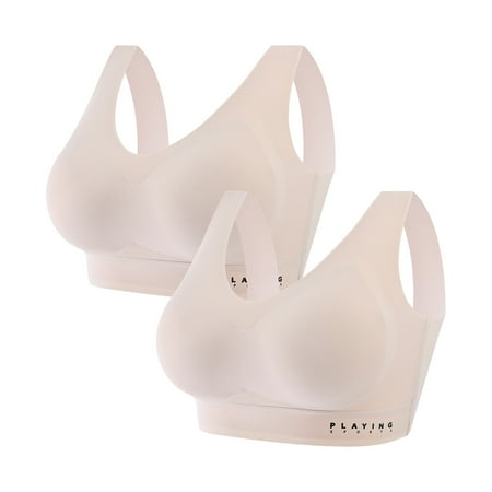 

Bras for Women Ice 2PC Back Women s Sports Silk Latex Underwear Bra Trackless Sleep Vest Push up Bras for Women