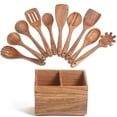 thumbnail image 1 of Pinook Home- Acacia Wood Spatula Set with Spatula Holder- 10pcs, 1 of 3