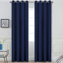 Amay Grommet Top Blackout Curtain Panel Navy Blue 72 Inch Wide by 72 Inch Long-1Panel