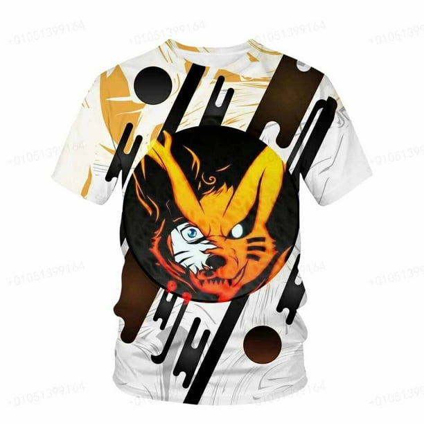 Naruto Anime camiseta de manga corta para hombres en verano nueva camiseta juvenil para niños de escuela primaria y secundaria en verano 2023XL Gao Jinjia LED