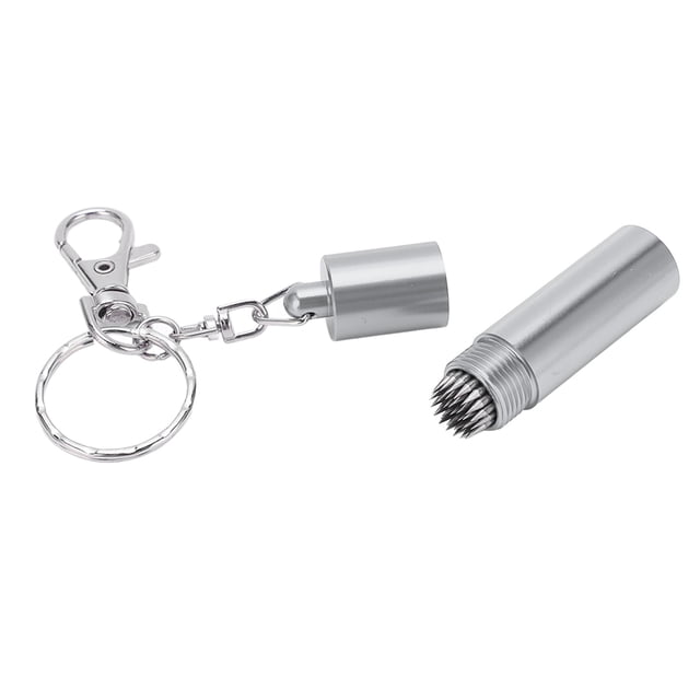 Pool Cue Tip Shaper, 2.3x0.6in Billiard Snooker Pool Cue Tip Tool Shaper Cue Tip Shaper with Keychain for Continuously Puncture Surface of the Skin Head