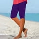 thumbnail image 1 of Puntoco pantalones cortos de verano para mujer, moda de verano 2024, pantalones Capri de cintura alta de Color sólido a juego, pantalones de gimnasia Yoga ajustados, 1 of 5