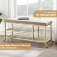 thumbnail image 5 of Geetinfly Shoe Rack with Bench,2 Tier Shoe Bench Soft Cushion,Entryway Metal Shoe Bench,Gold, 5 of 7
