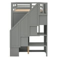 thumbnail image 4 of Euroco Wood Twin Loft Bed with Wardrobe, Shelf and Drawers for Bedroom, Gray, 4 of 15