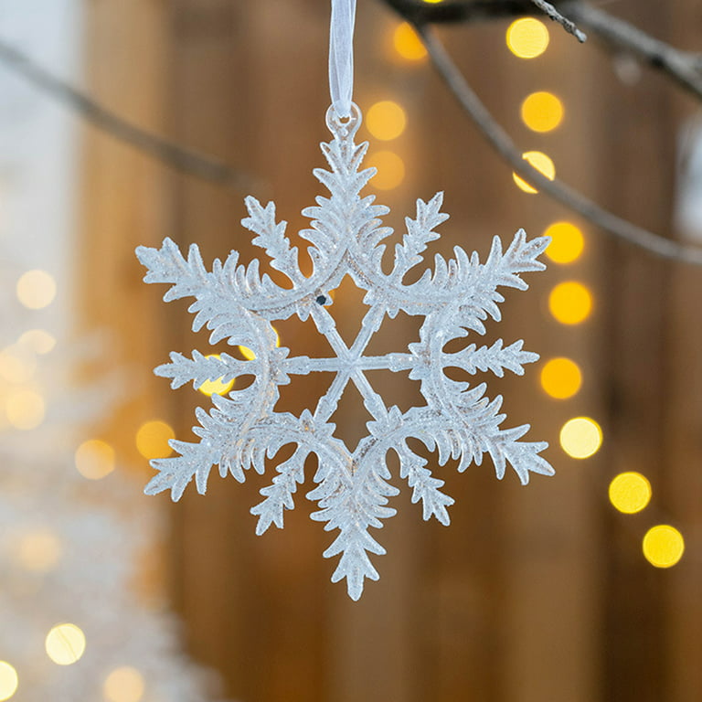 Gwong Elegant Snowflake Shape Hanging Decor Christmas Style Exquisite  Acrylic Hanging Widget for Party 
