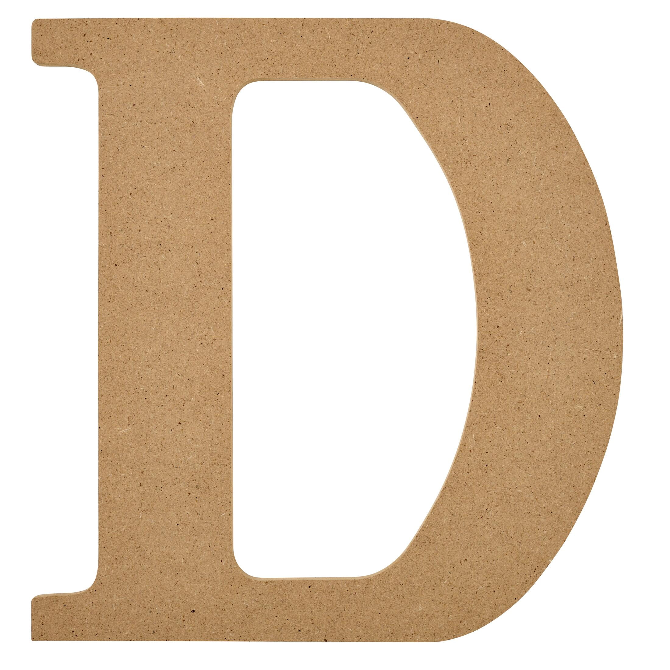 (3 pack) Plaid Unfinished Wood MDF 8" Letter for DIY Arts and Crafts, D