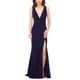 thumbnail image 1 of Betsy & Adam Womens Side Slit Gown Dress navy 10, 1 of 1