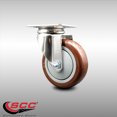 thumbnail image 2 of 4 Inch 316SS Maroon Polyurethane Wheel Swivel Top Plate Caster Service Caster, 2 of 2