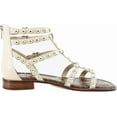 thumbnail image 6 of Sam Edelman Estella Sandshell Open Toe Studded Gladiator Thong Flat Sandals (Sandshell, 5.5), 6 of 6