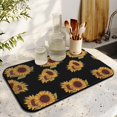 thumbnail image 3 of Washable Rubber Sunflower Cute Floral Dish Drying Mats for Kitchen Counter Home Large Coffee Bar Pad Accessories and Decor for Utensils Stemware 19.5''x12'', 3 of 6