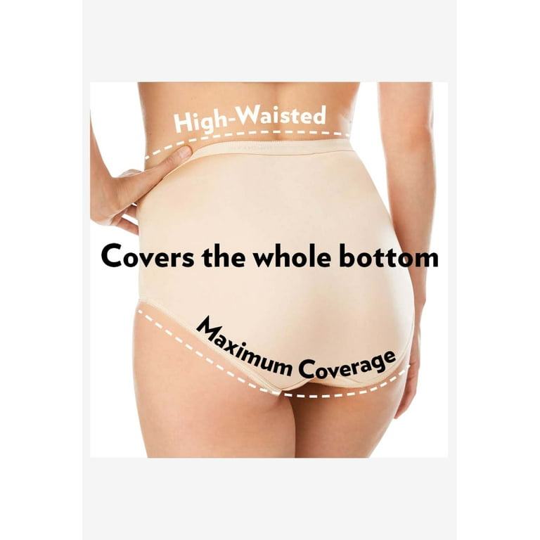 Comfort Choice Women's Plus Size Cotton Brief 10-Pack Underwear - Walmart .com