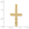 thumbnail image 2 of 14K Yellow Gold Diamond Cut Filigree Cross Pendant, 2 of 2